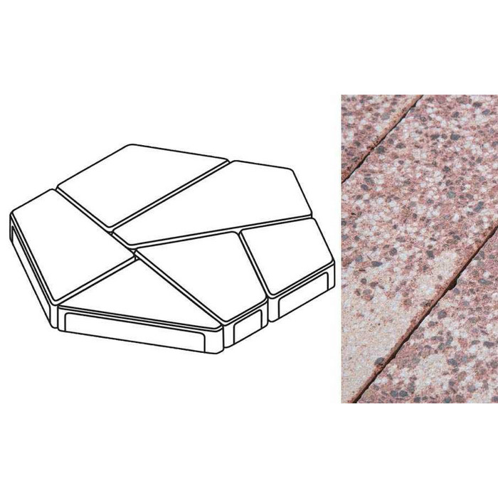 Плита тротуарная Готика Granite FINERRO, полигональ, Сансет, 893*780*80 мм