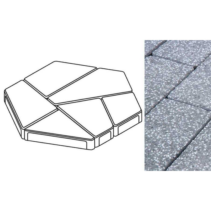 Плита тротуарная Готика Granite FINERRO, полигональ, Суховязский, 893*780*80 мм