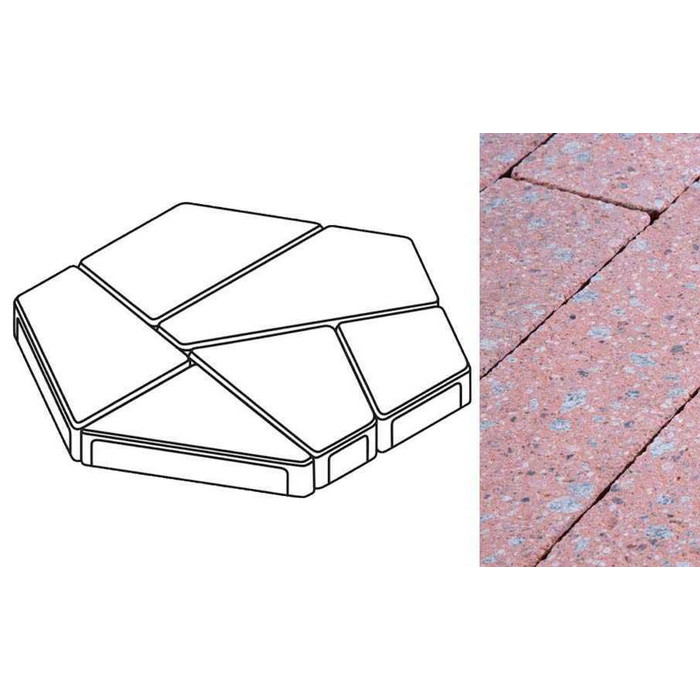 Плита тротуарная Готика Granite FINERRO, полигональ, Травертин, 893*780*80 мм