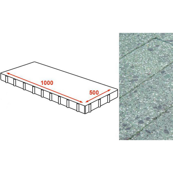 Плита тротуарная Готика Granite FINERRO, Порфир 1000*500*80 мм