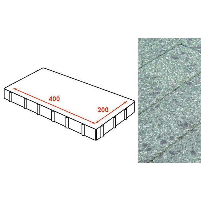 Плита тротуарная Готика Granite FINERRO, Порфир 400*200*80 мм