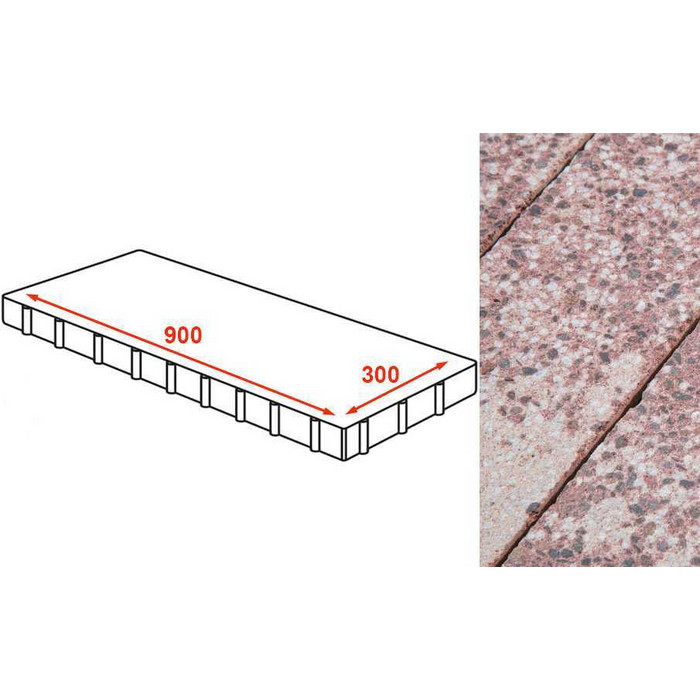 Плита тротуарная Готика Granite FINERRO, Сансет 900*300*80 мм