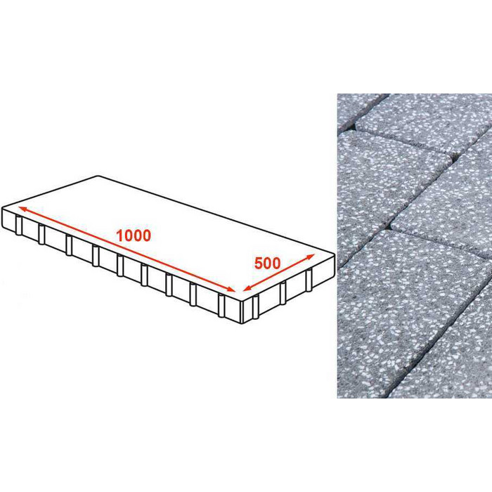 Плита тротуарная Готика Granite FINERRO, Суховязский 1000*500*80 мм
