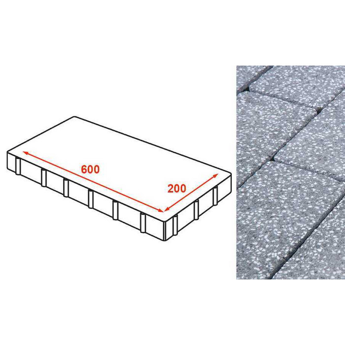 Плита тротуарная Готика Granite FINERRO, Суховязский 600*200*80 мм