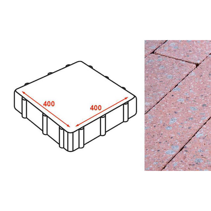 Плита тротуарная Готика Granite FINERRO, Травертин 400*400*80 мм