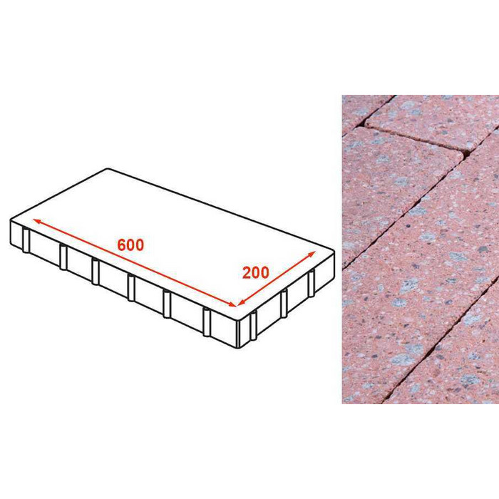 Плита тротуарная Готика Granite FINERRO, Травертин 600*200*80 мм
