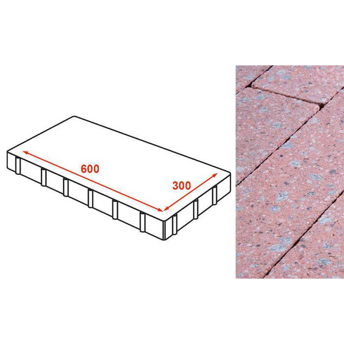 Плита тротуарная Готика Granite FINERRO, Травертин 600*300*80 мм