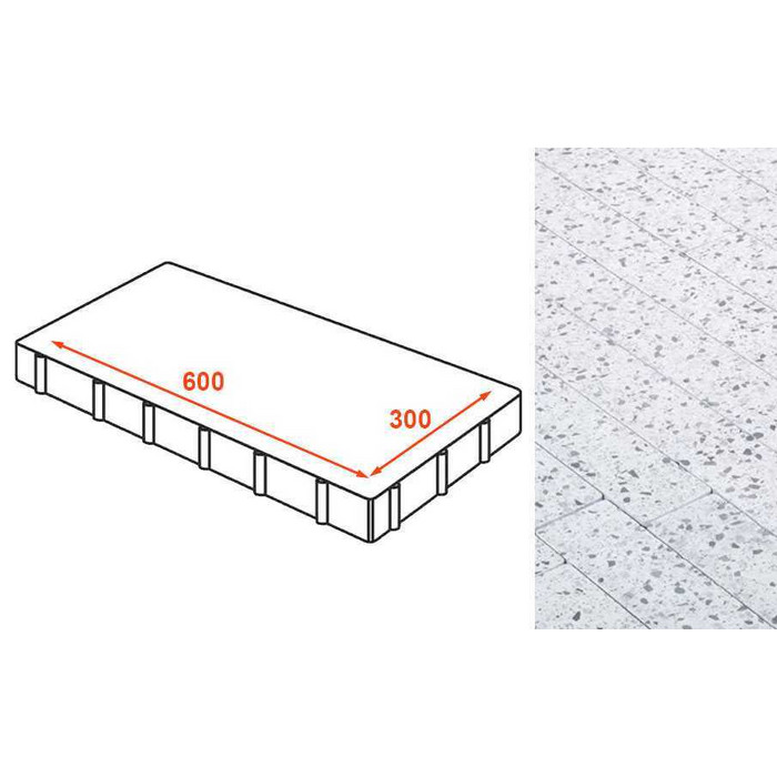 Плита тротуарная Готика Granite FINO, Грис Парга 600*300*80 мм