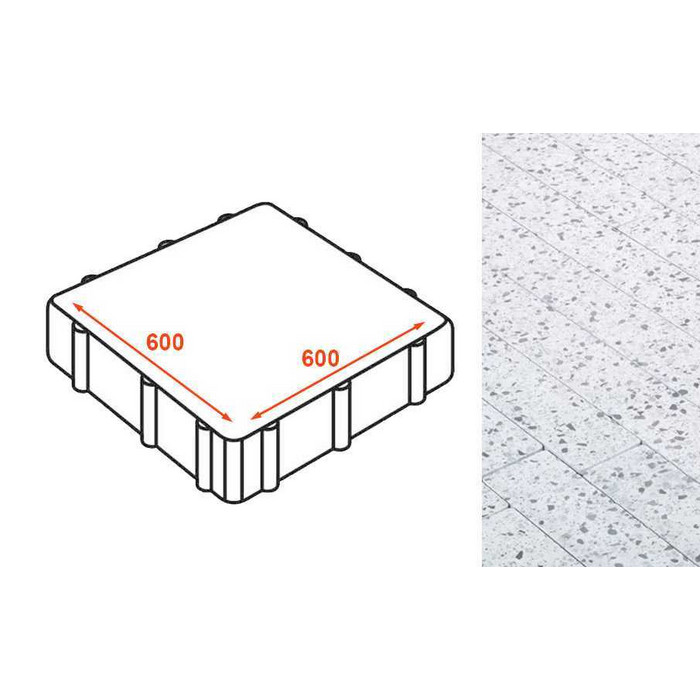 Плита тротуарная Готика Granite FINO, Грис Парга 600*600*80 мм
