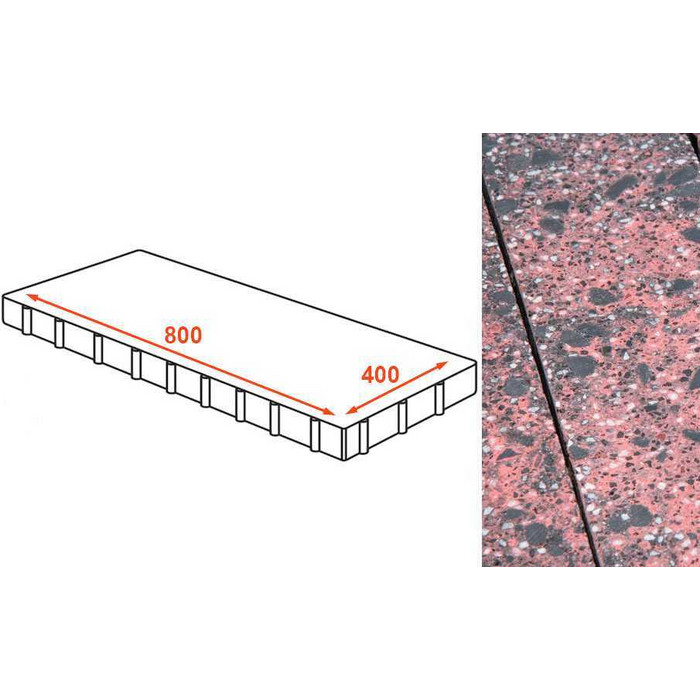 Плита тротуарная Готика Granite FINO, Дымовский 800*400*80 мм