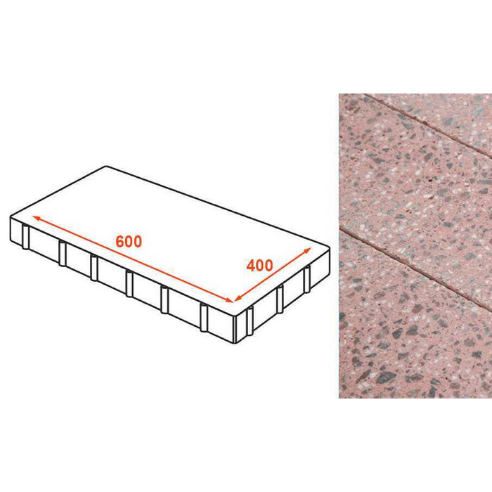 Плита тротуарная Готика Granite FINO, Ладожский 600*400*80 мм
