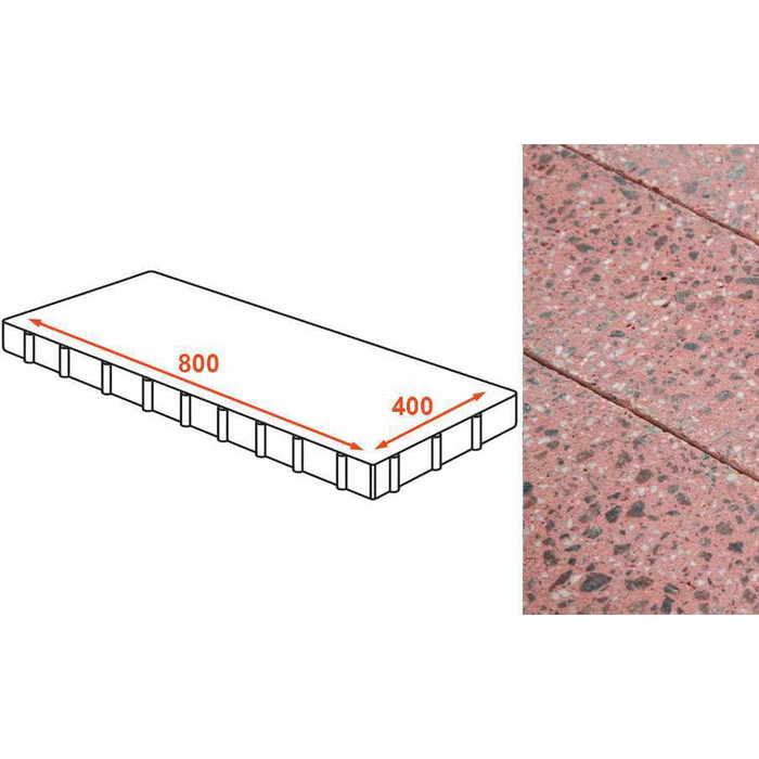 Плита тротуарная Готика Granite FINO, Ладожский 800*400*80 мм