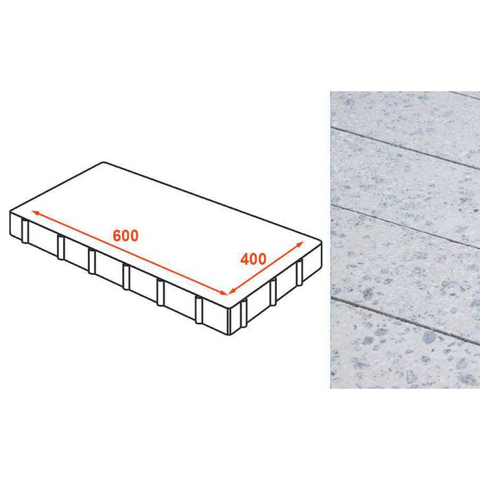 Плита тротуарная Готика Granite FINO, Мансуровский 600*400*80 мм