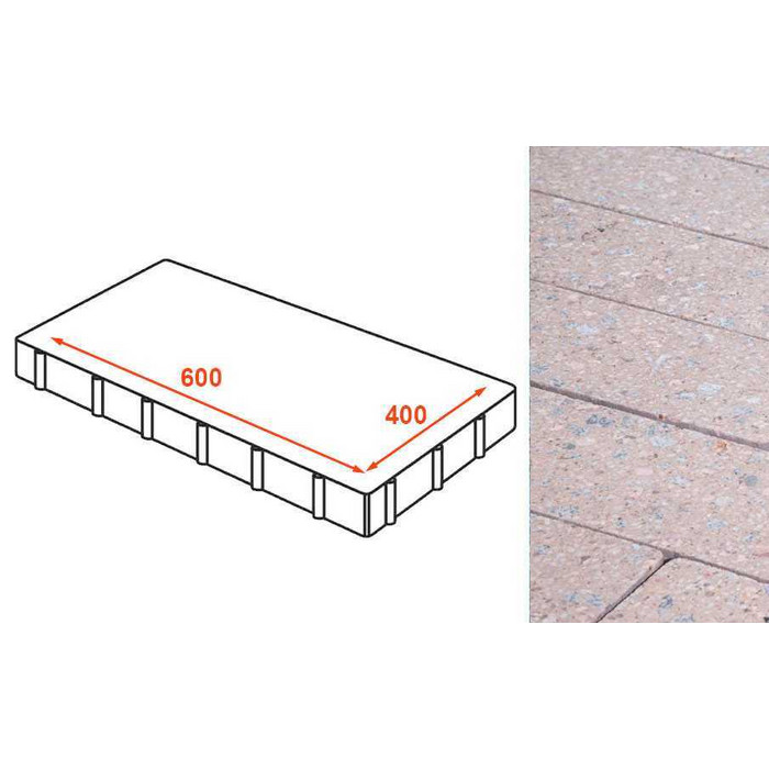Плита тротуарная Готика Granite FINO, Павловское 600*400*80 мм