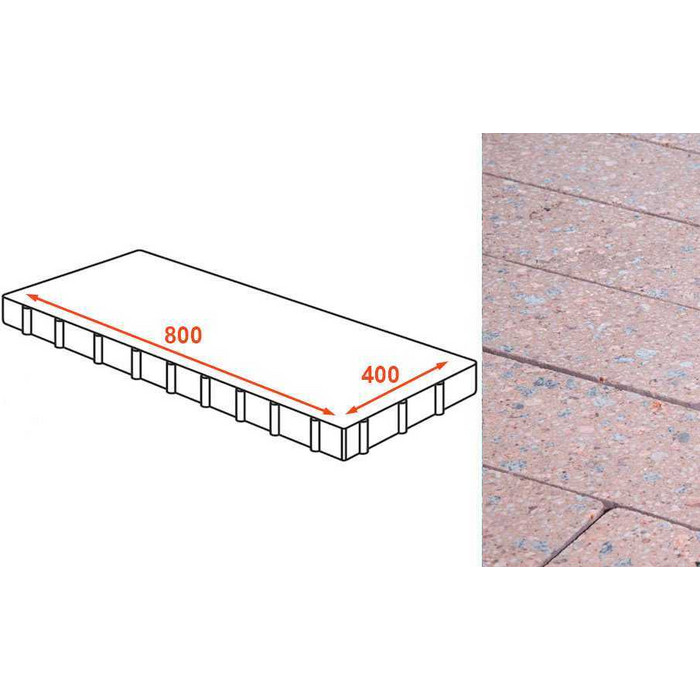Плита тротуарная Готика Granite FINO, Павловское 800*400*80 мм