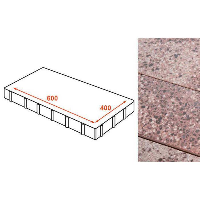 Плита тротуарная Готика Granite FINO, Сансет 600*300*80 мм