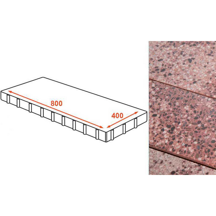 Плита тротуарная Готика Granite FINO, Сансет 800*400*80 мм