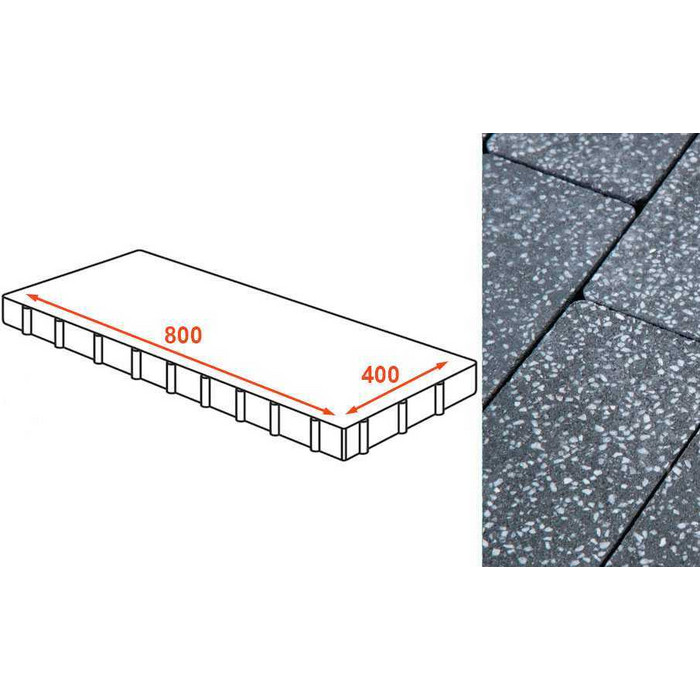 Плита тротуарная Готика Granite FINO, Суховязский 800*400*80 мм