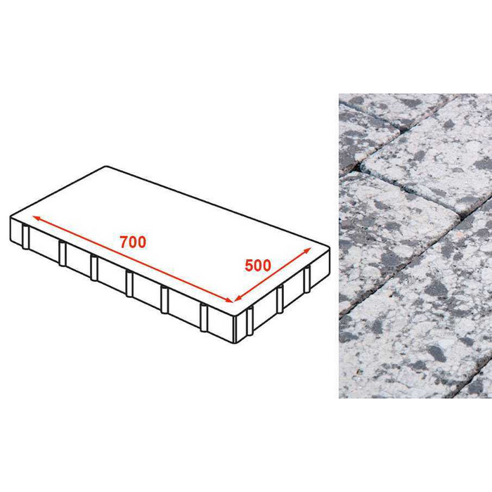Плита AI тротуарная Готика Granite FINERRO, Диорит 700*500*80 мм