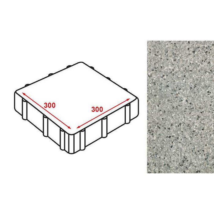 Плитка тротуарная Готика Granite FERRO, Белла Уайт 300*300*60 мм