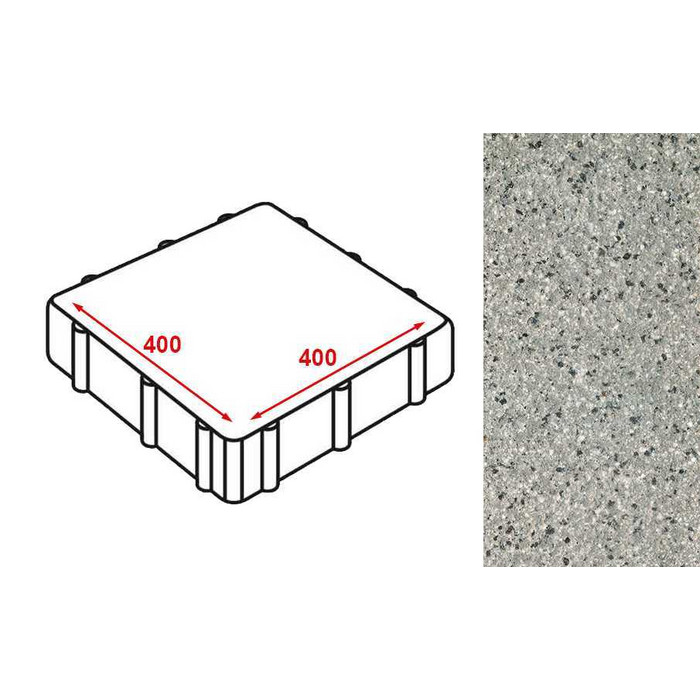 Плитка тротуарная Готика Granite FERRO, Белла Уайт 400*400*60 мм