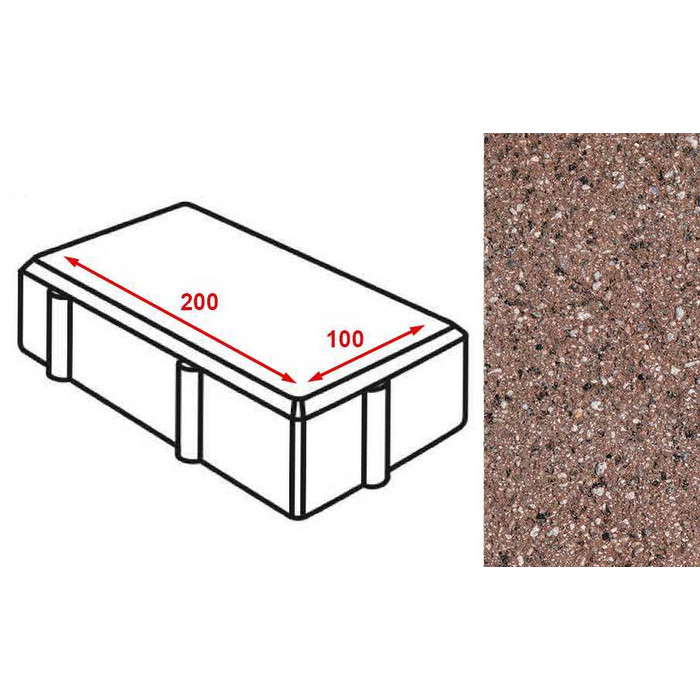 Плитка тротуарная Готика Granite FERRO, брусчатка, Емельяновский 200*100*80 мм
