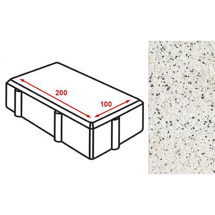 Плитка тротуарная Готика Granite FERRO, брусчатка, Покостовский 200*100*80 мм