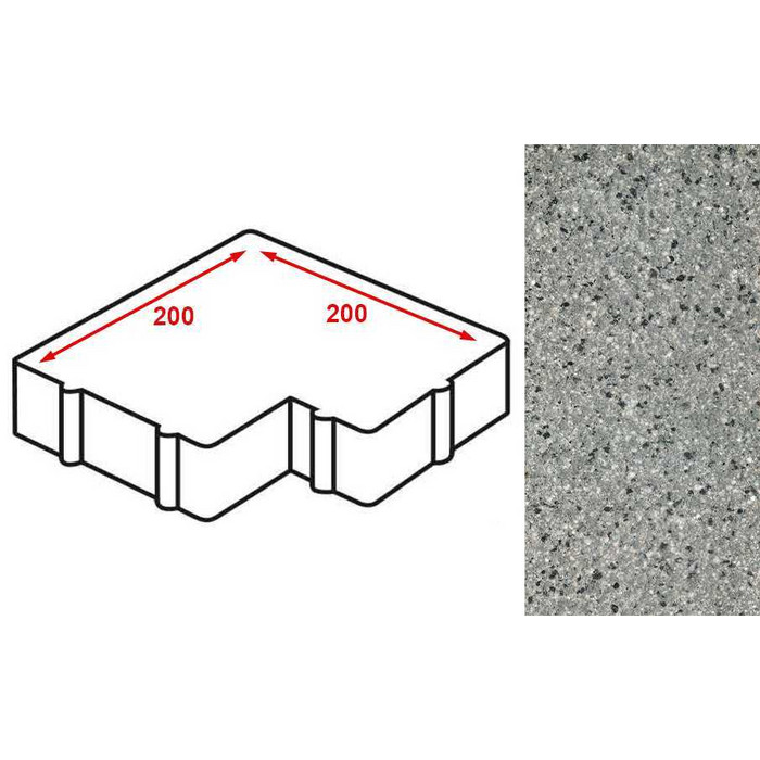 Плитка тротуарная Готика Granite FERRO, калипсо, Белла Уайт 200*200*60 мм