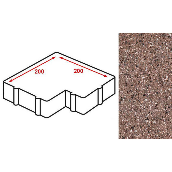 Плитка тротуарная Готика Granite FERRO, калипсо, Емельяновский 200*200*60 мм