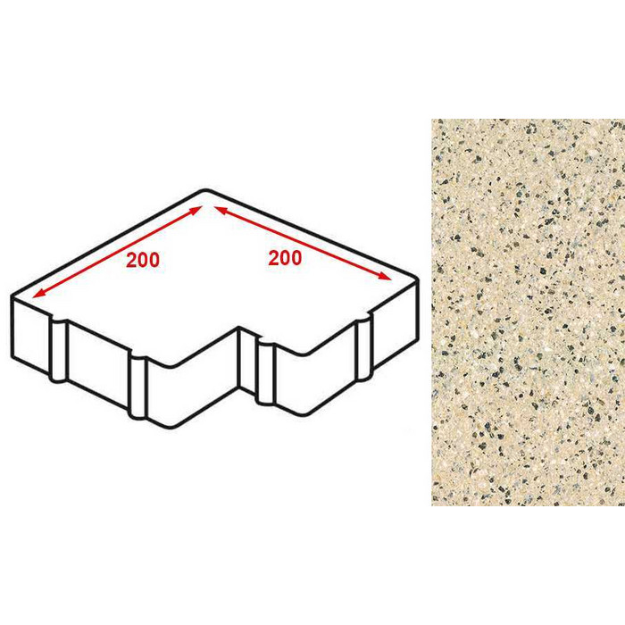 Плитка тротуарная Готика Granite FERRO, калипсо, Жельтау 200*200*60 мм