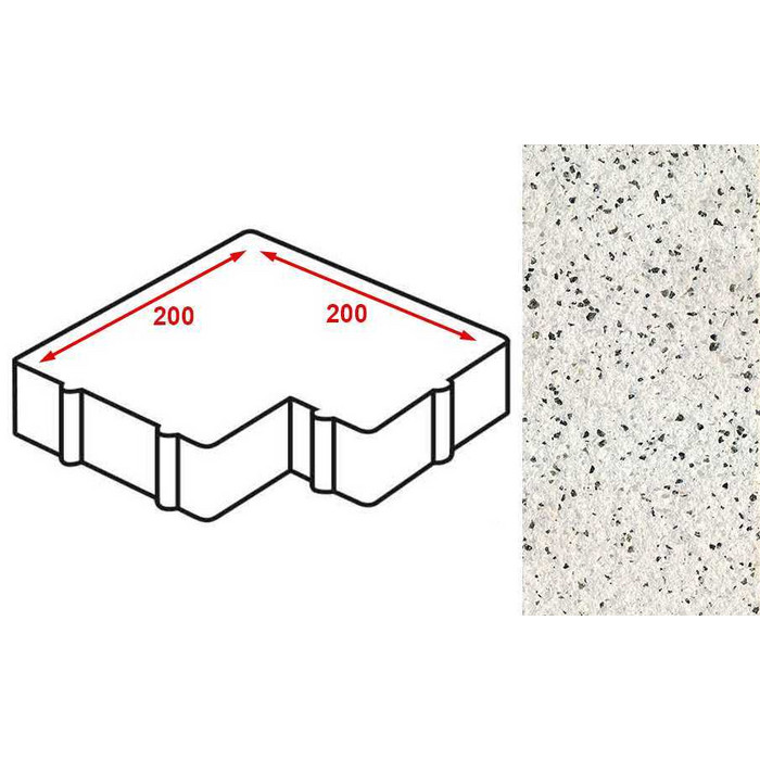 Плитка тротуарная Готика Granite FERRO, калипсо, Покостовский 200*200*60 мм