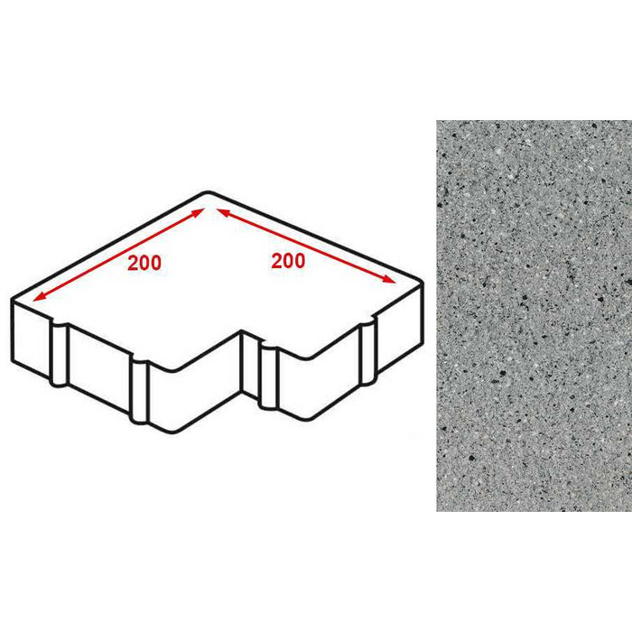 Плитка тротуарная Готика Granite FERRO, калипсо, Цветок Урала 200*200*60 мм