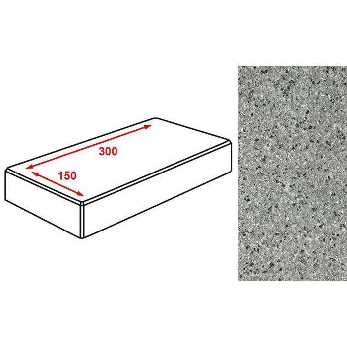 Плитка тротуарная Готика Granite FERRO, картано, Белла Уайт 300*150*60 мм