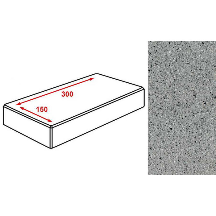 Плитка тротуарная Готика Granite FERRO, картано, Цветок Урала 300*150*60 мм