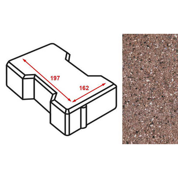 Плитка тротуарная Готика Granite FERRO, катушка, Емельяновский 197*162*60 мм