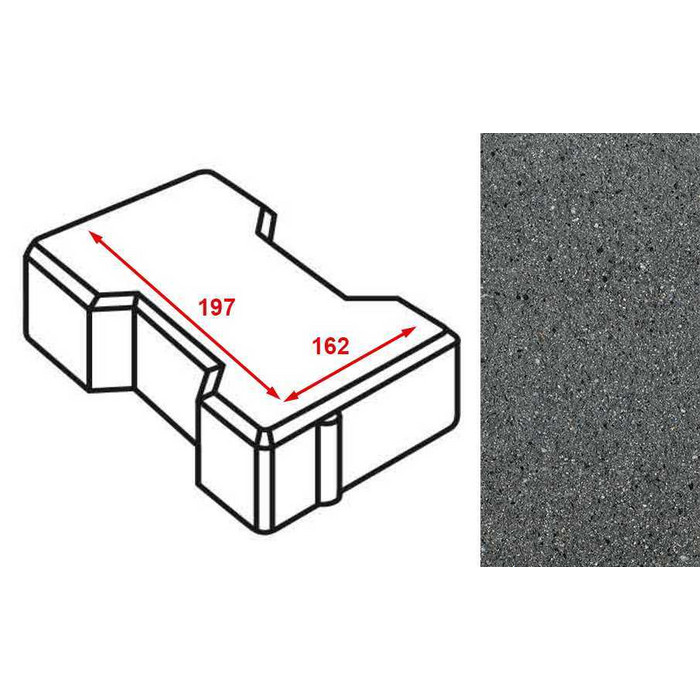 Плитка тротуарная Готика Granite FERRO, катушка, Исетский 197*162*60 мм