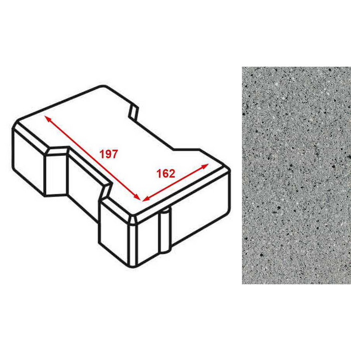 Плитка тротуарная Готика Granite FERRO, катушка, Цветок Урала 197*162*60 мм