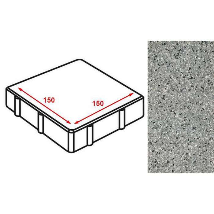 Плитка тротуарная Готика Granite FERRO, квадрат, Белла Уайт 150*150*80 мм