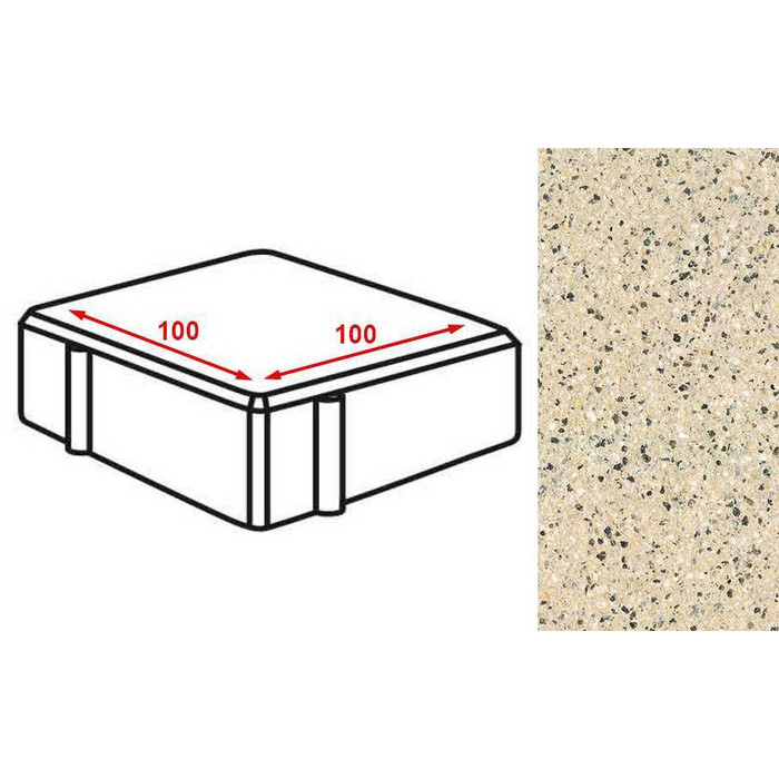 Плитка тротуарная Готика Granite FERRO, квадрат, Жельтау 100*100*80 мм