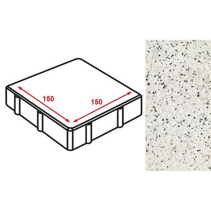 Плитка тротуарная Готика Granite FERRO, квадрат, Покостовский 150*150*60 мм