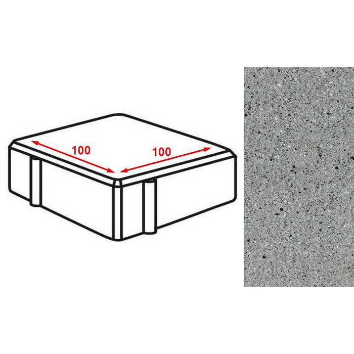 Плитка тротуарная Готика Granite FERRO, квадрат, Цветок Урала 100*100*80 мм