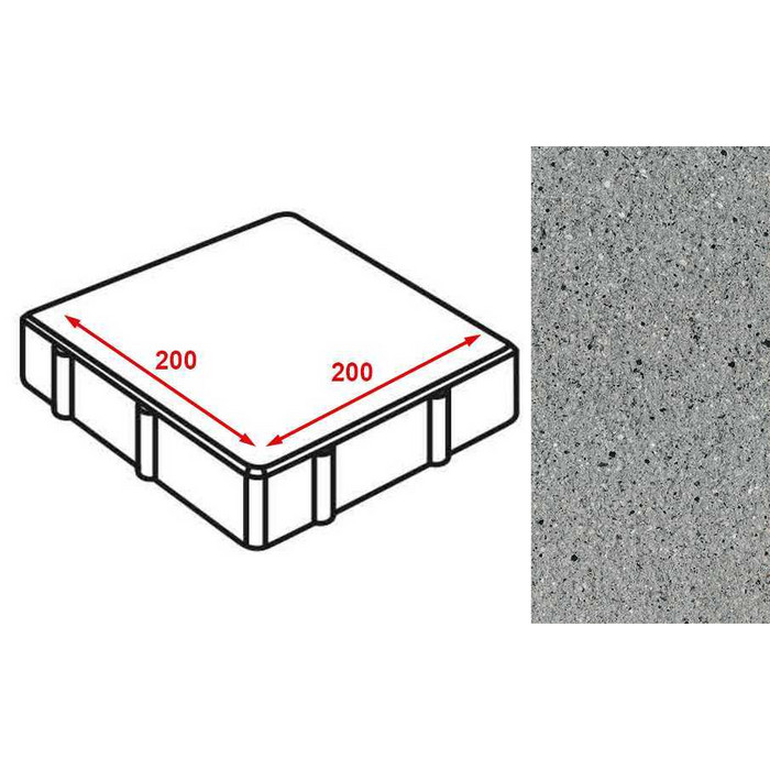 Плитка тротуарная Готика Granite FERRO, квадрат, Цветок Урала 200*200*60 мм