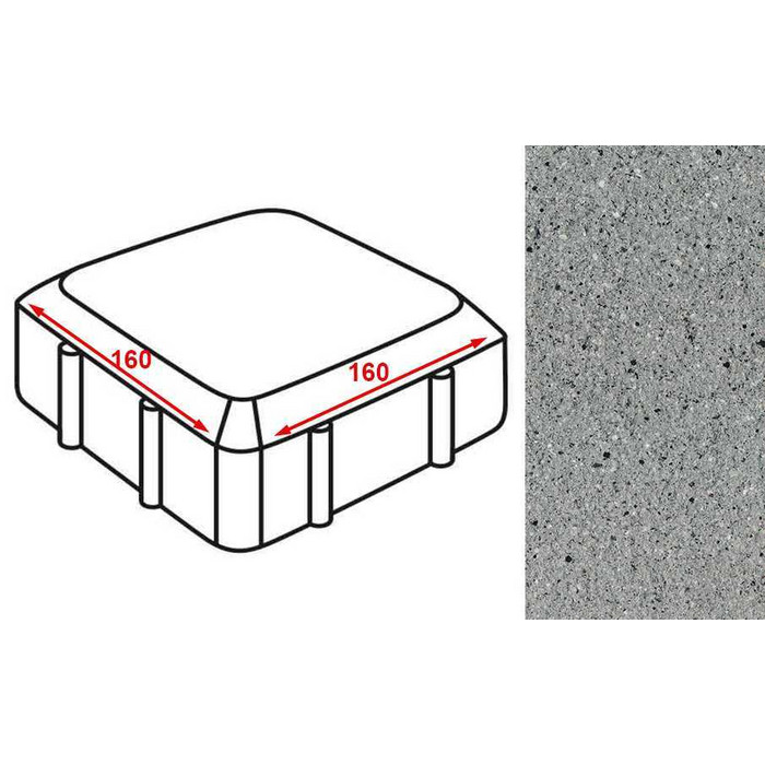 Плитка тротуарная Готика Granite FERRO, Старая площадь, Цветок Урала, 160*160*60 мм