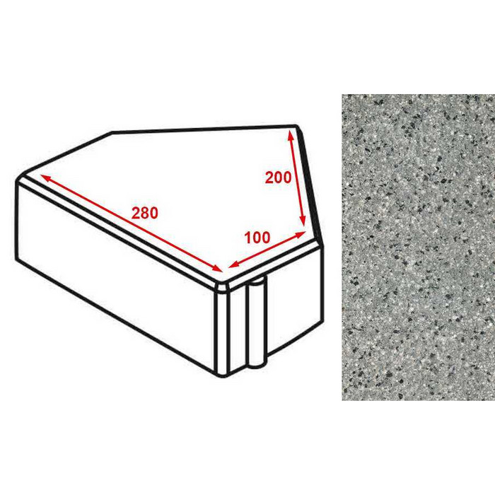 Плитка тротуарная Готика Granite FERRO, Шапка Епископа, Белла Уайт, 280*200*100*60 мм