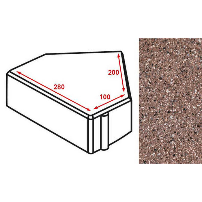 Плитка тротуарная Готика Granite FERRO, Шапка Епископа, Емельяновский, 280*200*100*60 мм