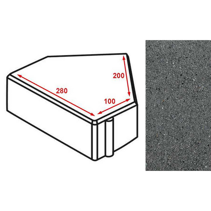 Плитка тротуарная Готика Granite FERRO, Шапка Епископа, Исетский, 280*200*100*60 мм