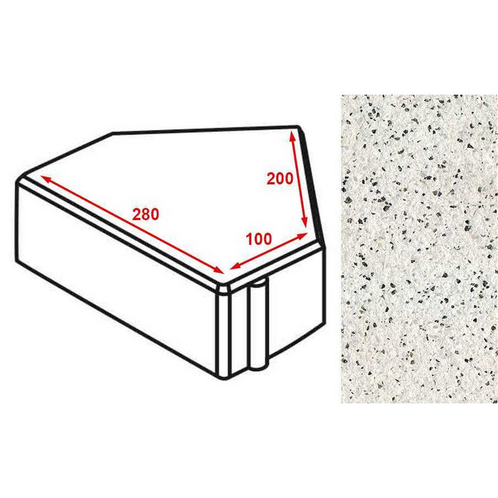 Плитка тротуарная Готика Granite FERRO, Шапка Епископа, Покостовский, 280*200*100*60 мм