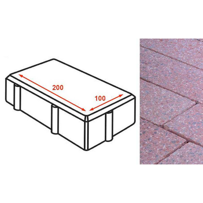 Плитка тротуарная Готика Granite FINERRO, брусчатка, Ладожский 200*100*80 мм