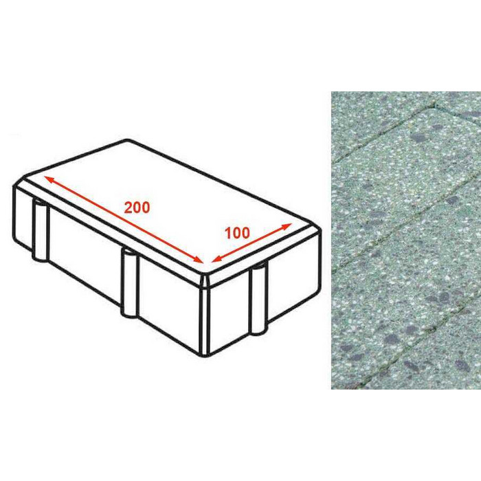 Плитка тротуарная Готика Granite FINERRO, брусчатка, Порфир 200*100*80 мм