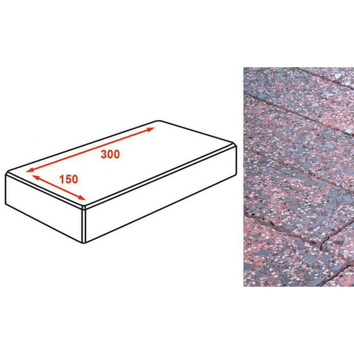 Плитка тротуарная Готика Granite FINERRO, картано, Дымовский 300*150*80 мм